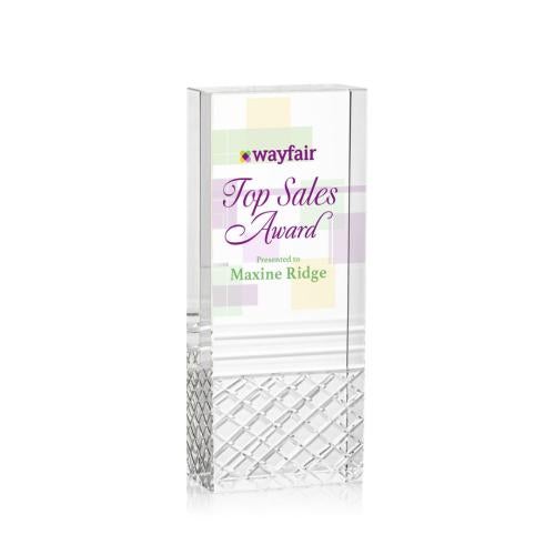 Awards and Trophies - Crystal Awards - Hilldale Full Color Rectangle Crystal Award