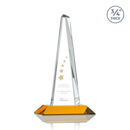 Awards and Trophies - Crystal Awards - Majestic Tower Amber Towers Crystal Award