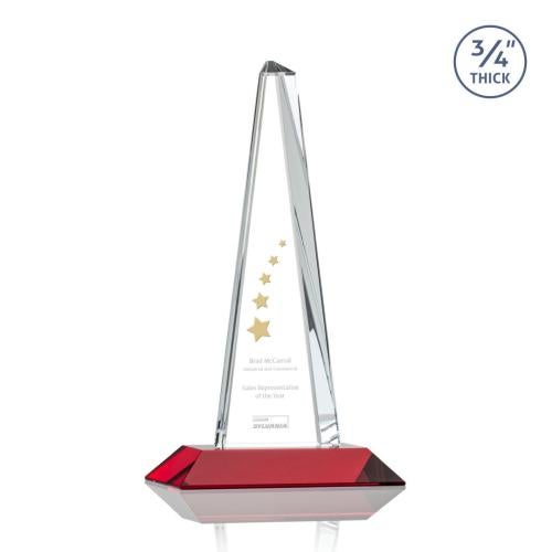 Awards and Trophies - Crystal Awards - Majestic Tower Red  Towers Crystal Award