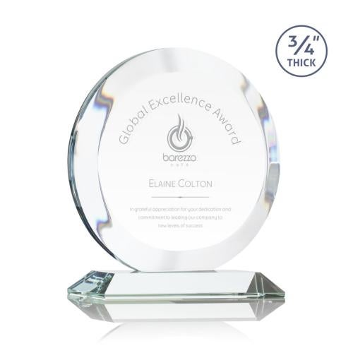Awards and Trophies - Crystal Awards - Gibralter Clear Circle Crystal Award