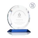 Gibralter Blue  Circle Crystal Award