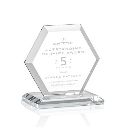 Awards and Trophies - Crystal Awards - Barnett Clear Polygon Crystal Award