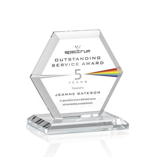 Awards and Trophies - Crystal Awards - Barnett Full Color Clear Polygon Crystal Award
