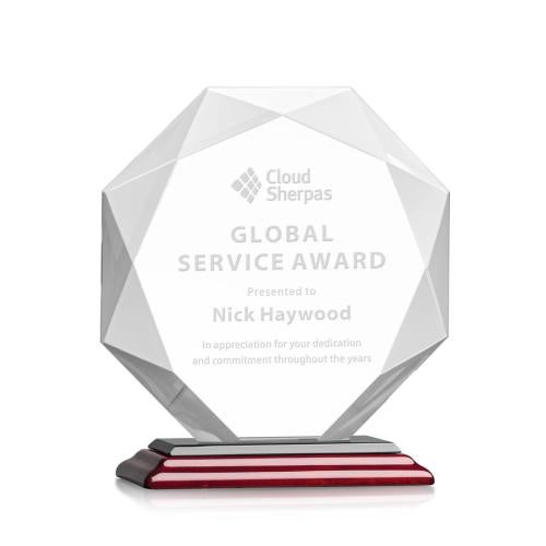 Awards and Trophies - Crystal Awards - Kitchener Rosewood Polygon Crystal Award
