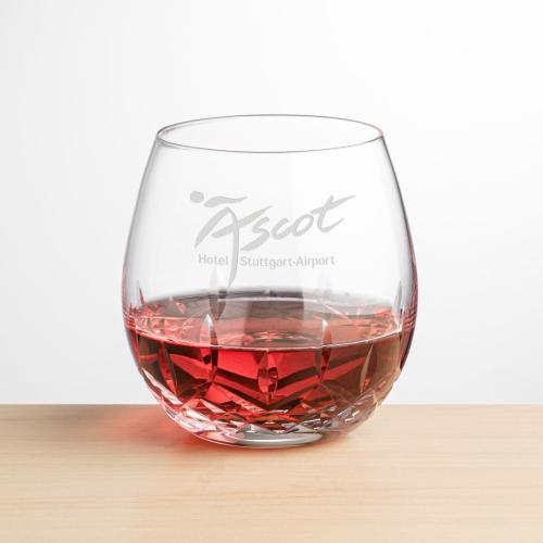 Corporate Gifts - Barware - Wine Glasses - Templeton Stemless Wine - Deep Etch