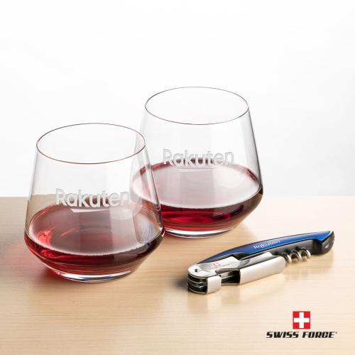 Corporate Gifts - Barware - Wine Accessories - Swiss Force® Opener & Tucson Stemless Wine