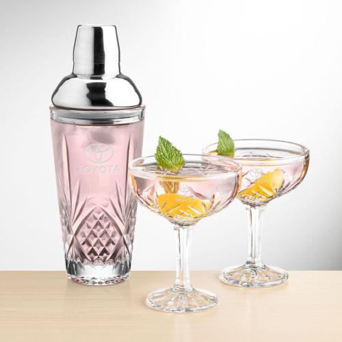 Corporate Gifts - Barware - Wine Accessories - Brinkley Shaker & Cocktail Coupe Set