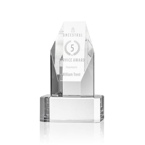 Awards and Trophies - Crystal Awards - Ashford Towers on Clear Base Crystal Award