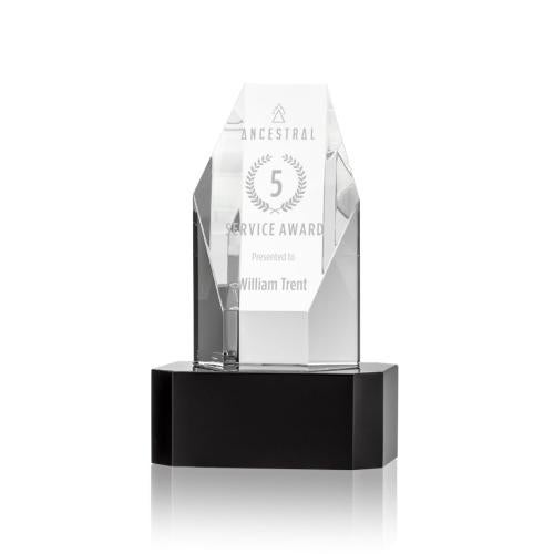 Awards and Trophies - Crystal Awards - Ashford Towers on Black Base Crystal Award