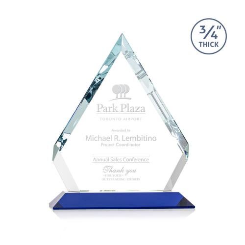 Awards and Trophies - Crystal Awards - Apex Blue Diamond Crystal Award
