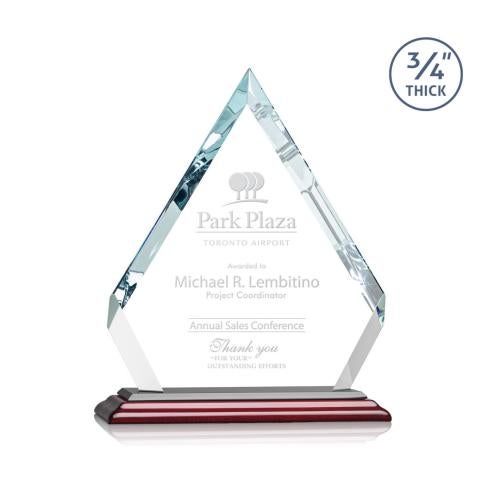 Awards and Trophies - Crystal Awards - Apex Rosewood Diamond Crystal Award