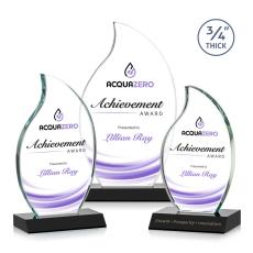 Croydon Full Color Black Flame Crystal Award - Full Color Imprint