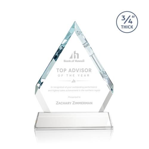 Awards and Trophies - Crystal Awards - Apex Starfire on Newhaven Base Diamond Crystal Award