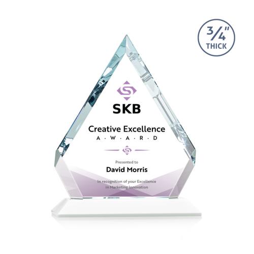 Awards and Trophies - Crystal Awards - Apex Full Color White Diamond Crystal Award