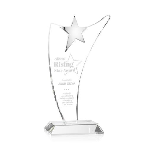 Awards and Trophies - Crystal Awards - Atkinson Chrome Star Peaks Crystal Award