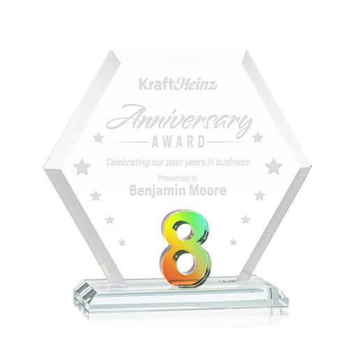 Awards and Trophies - Crystal Awards - Riviera Milestone Prismatic Polygon Crystal Award