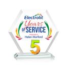 Riviera Anniversary Full Color Prismatic No 5 Polygon Crystal Award