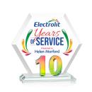 Riviera Anniversary Full Color Prismatic No 10 Polygon Crystal Award