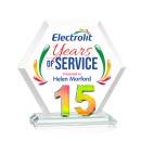 Riviera Anniversary Full Color Prismatic No 15 Polygon Crystal Award