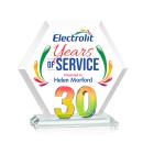 Riviera Anniversary Full Color Prismatic No 30 Polygon Crystal Award