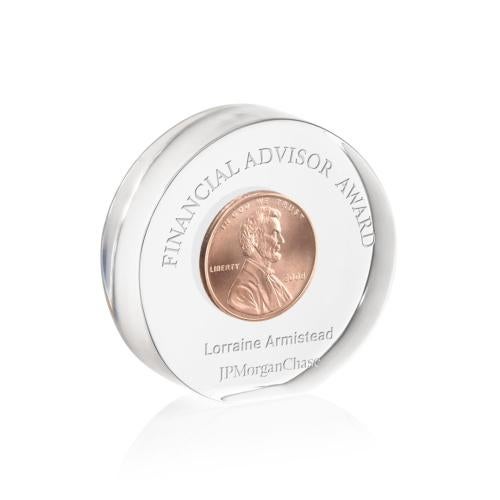 Awards and Trophies - Acrylic Awards - Embedment Circle Acrylic Award