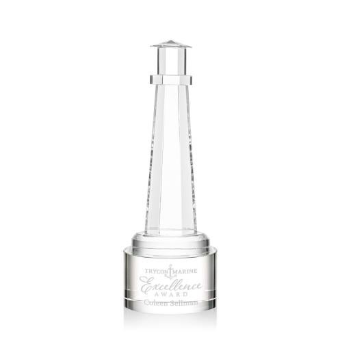 Awards and Trophies - Crystal Awards - Lighthouse Clear on Marvel Base Crystal Award