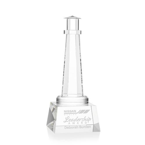 Awards and Trophies - Crystal Awards - Lighthouse Clear on Robson Base Crystal Award