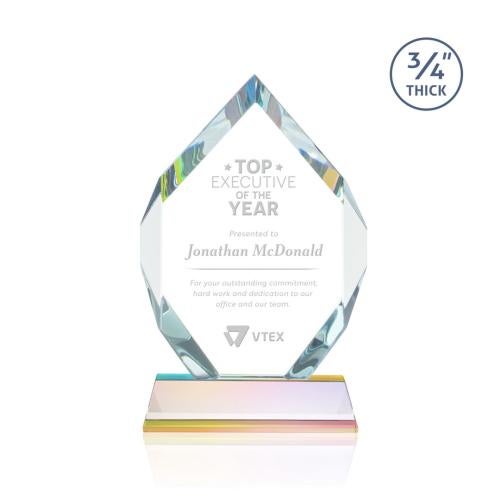 Awards and Trophies - Crystal Awards - Royal Diamond Prismatic on Newhaven Polygon Crystal Award