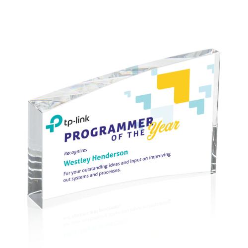 Awards and Trophies - Crystal Awards - Hayes Full Color Peaks Crystal Award