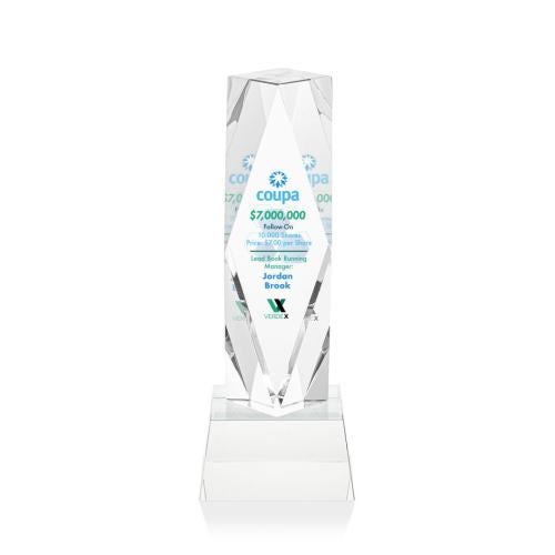 Awards and Trophies - Crystal Awards - Toscana Full Color Clear on Base Towers Crystal Award