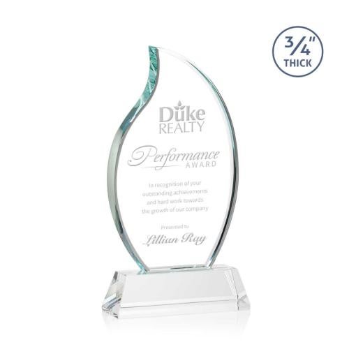 Awards and Trophies - Crystal Awards - Croydon Clear on Newhaven Base Flame Crystal Award