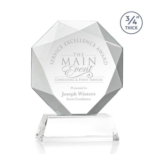 Awards and Trophies - Crystal Awards - Bradford Starfire on Newhaven Base Polygon Crystal Award
