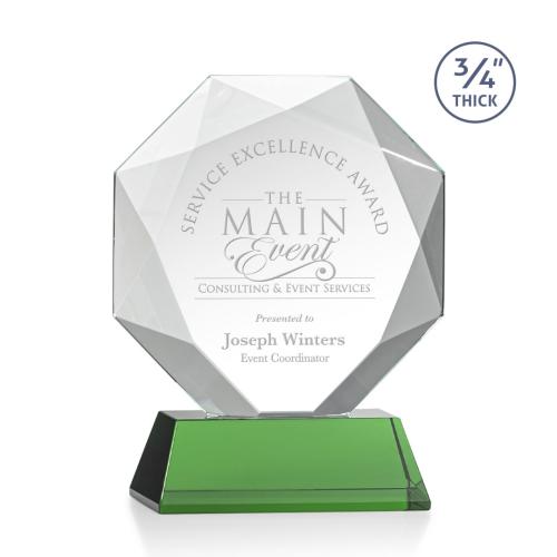 Awards and Trophies - Crystal Awards - Bradford Green on Newhaven Base Polygon Crystal Award