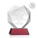 Bradford Red on Newhaven Base Polygon Crystal Award