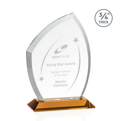 Awards and Trophies - Crystal Awards - Daltry Amber Peaks Crystal Award
