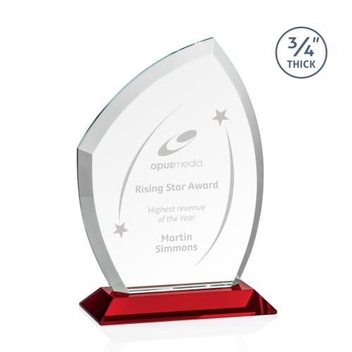 Awards and Trophies - Crystal Awards - Daltry Red Unique Crystal Award