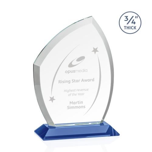 Awards and Trophies - Crystal Awards - Daltry Sky Blue  Unique Crystal Award