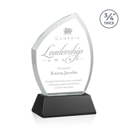 Awards and Trophies - Crystal Awards - Daltry Black on Newhaven Base Unique Crystal Award