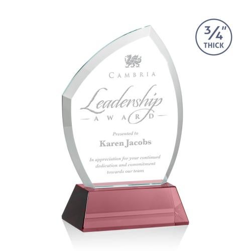 Awards and Trophies - Crystal Awards - Daltry Red on Newhaven Base Unique Crystal Award