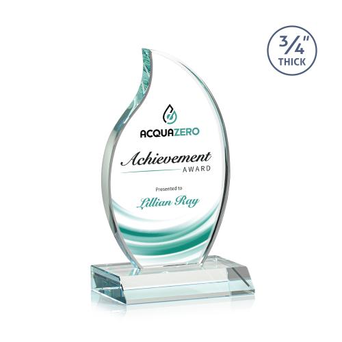 Awards and Trophies - Crystal Awards - Croydon Full Color Clear Flame Crystal Award