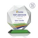 Bradford Full Color Green Polygon Crystal Award
