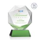 Bradford Full Color Green on Newhaven Base Polygon Crystal Award