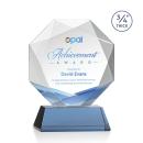 Bradford Full Color Sky Blue on Newhaven Base Polygon Crystal Award