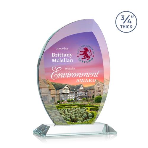 Awards and Trophies - Crystal Awards - Wichita Full Color Clear Flame Crystal Award