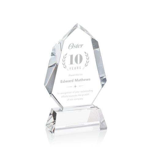 Awards and Trophies - Crystal Awards - Norwood Clear on Newhaven Base Polygon Crystal Award