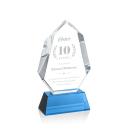 Norwood Sky Blue on Newhaven Base Polygon Crystal Award