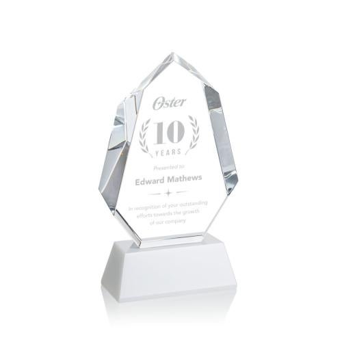 Awards and Trophies - Crystal Awards - Norwood White on Newhaven Base Polygon Crystal Award
