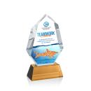 Norwood Full Color Amber on Newhaven Base Polygon Crystal Award