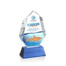 Norwood Full Color Blue on Newhaven Base Polygon Crystal Award