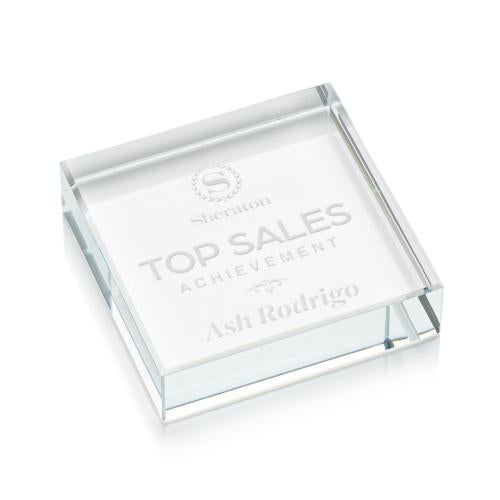 Awards and Trophies - Crystal Awards - Winston Square Paperweight